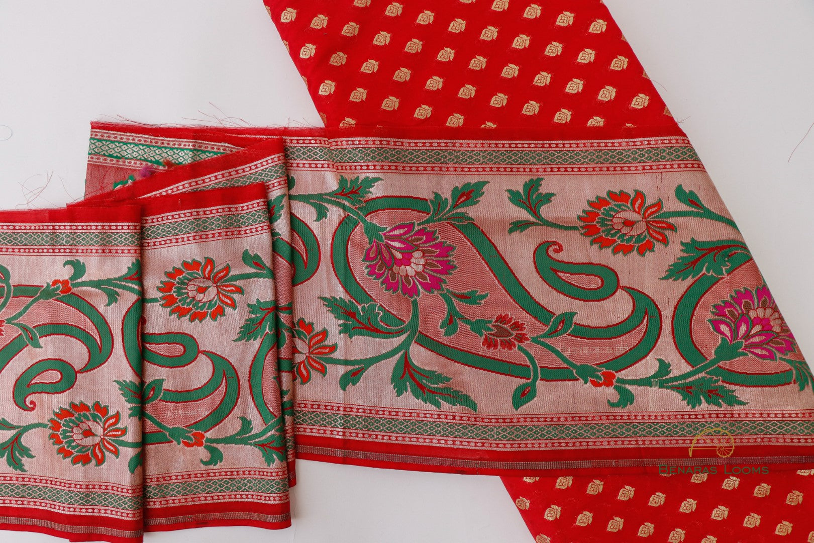 Red Banarasi Border 10 inch