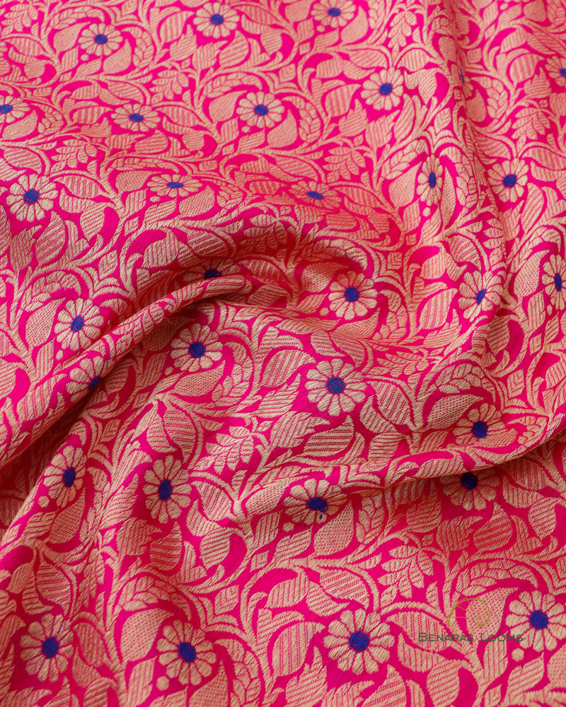 Pink Brocade Handwoven Pure Kataan Silk Benarasi Saree