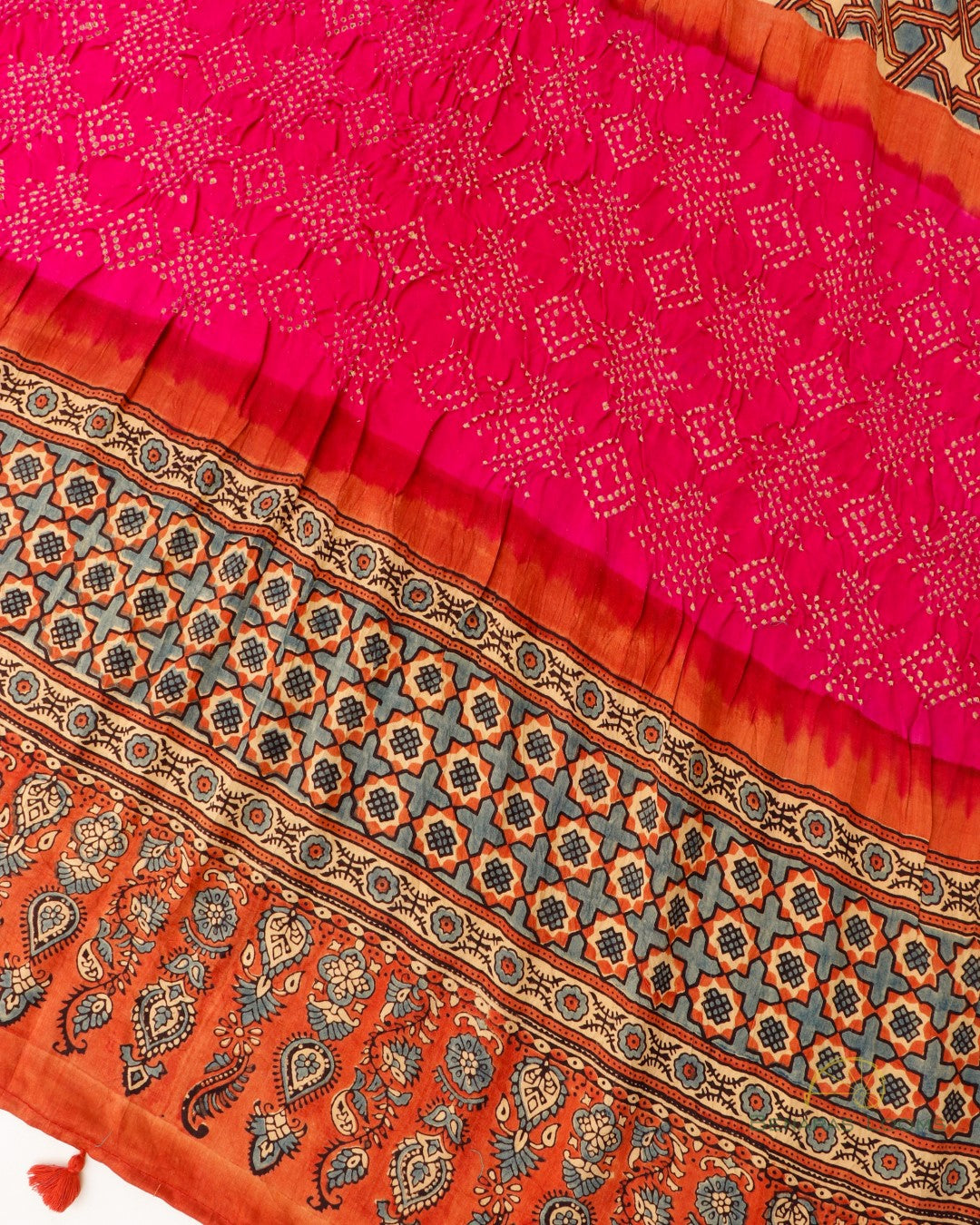 Red Handwoven Munga Silk Banarasi Unstitched Suit Set