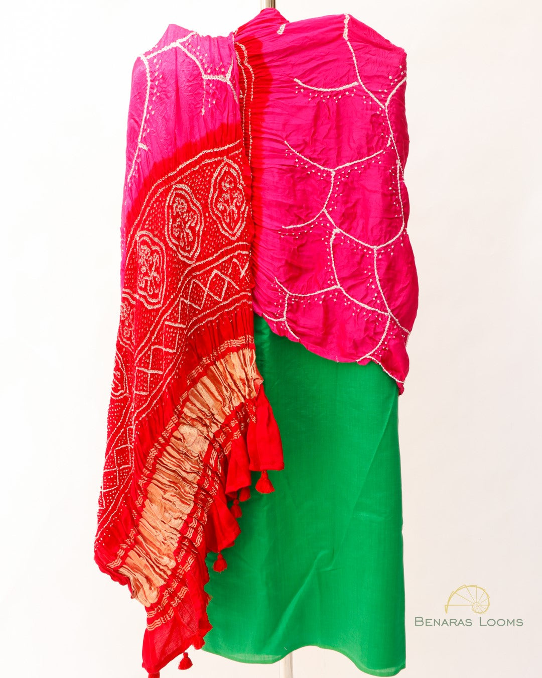 Green Pure Silk Banarasi Unstitched Suit Set