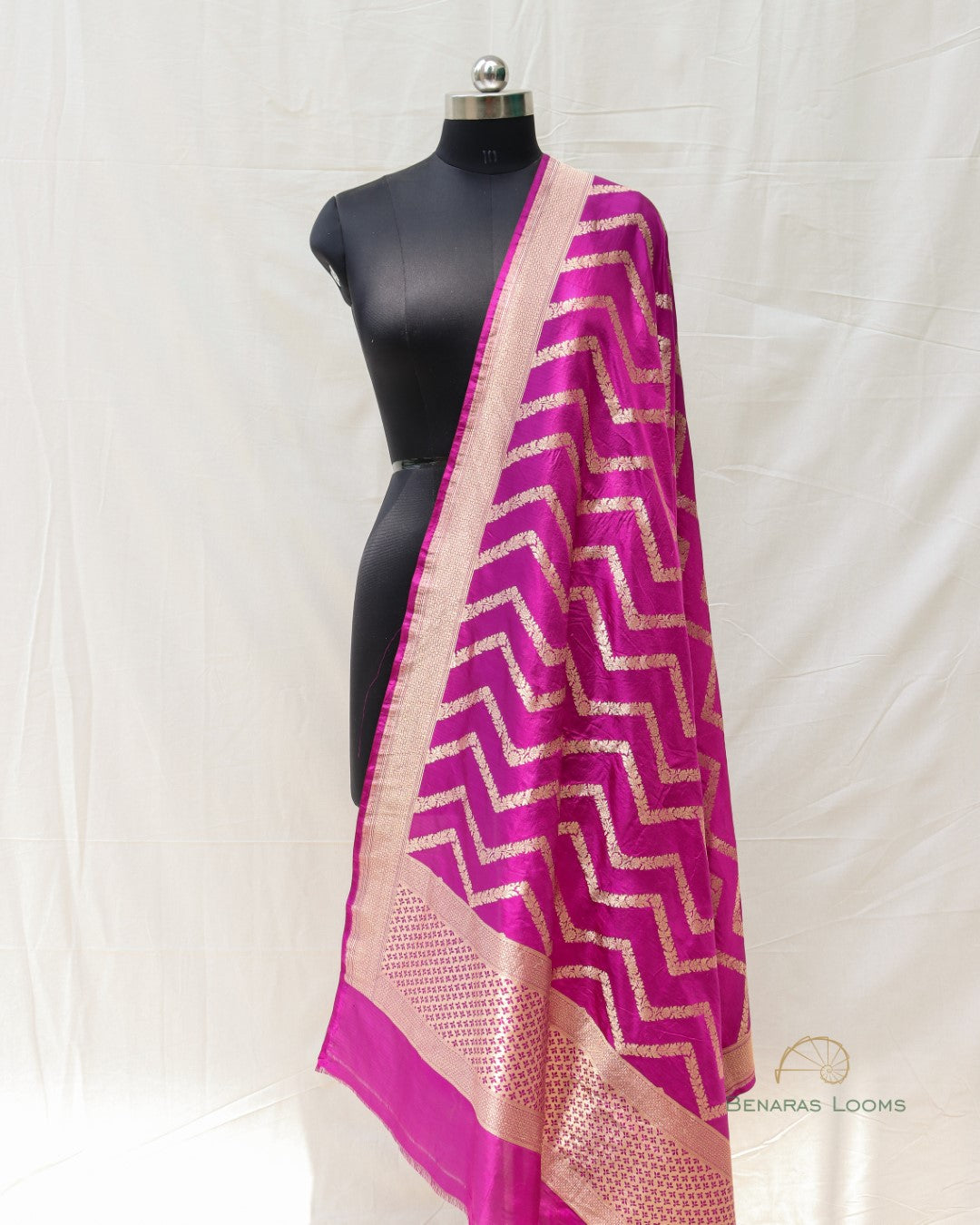 Purple Handwoven Pure Silk Banarasi Dupatta