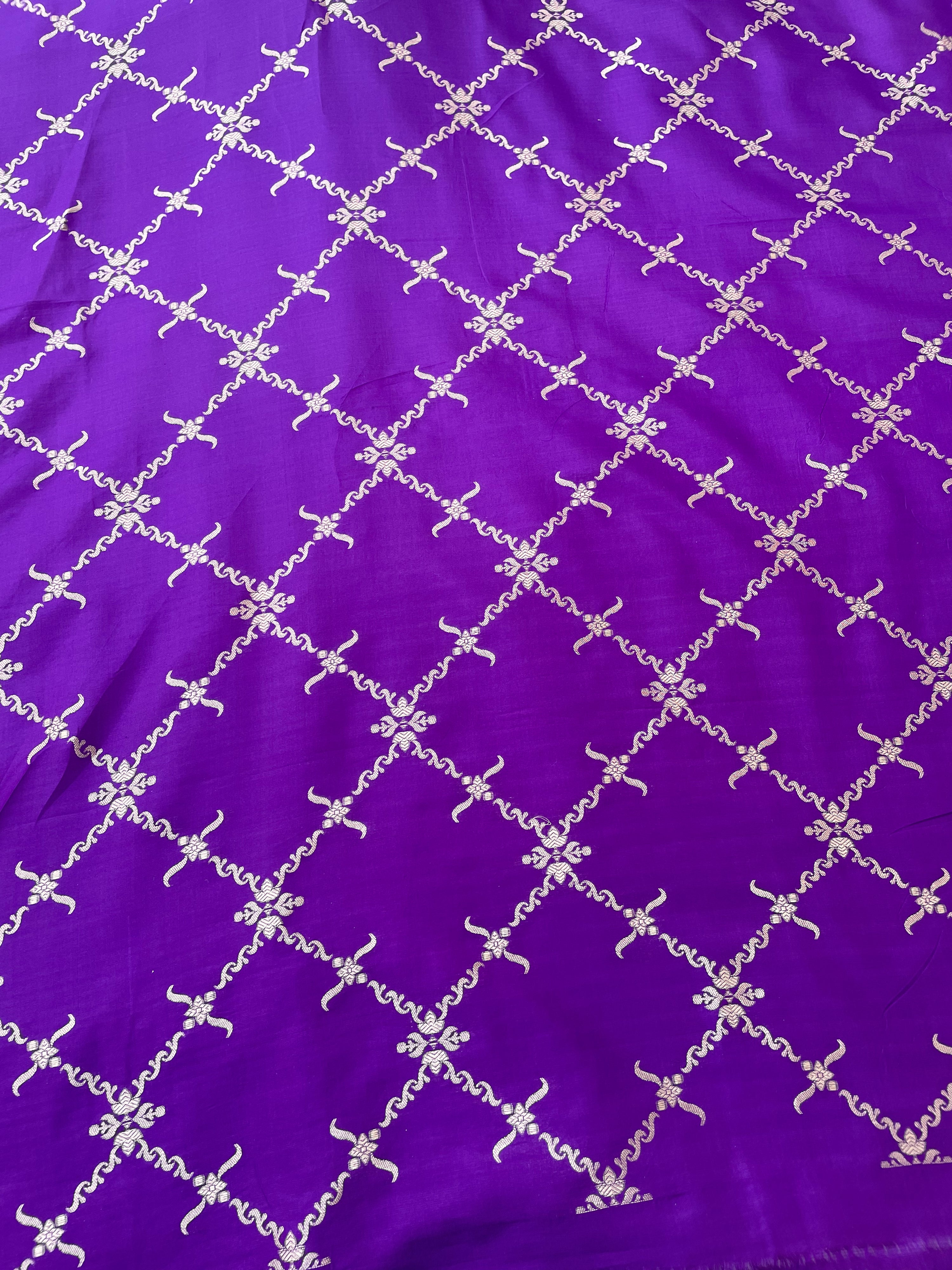 Sahiba Purple Handwoven Pure silk With Meenakari Banarasi Lehenga