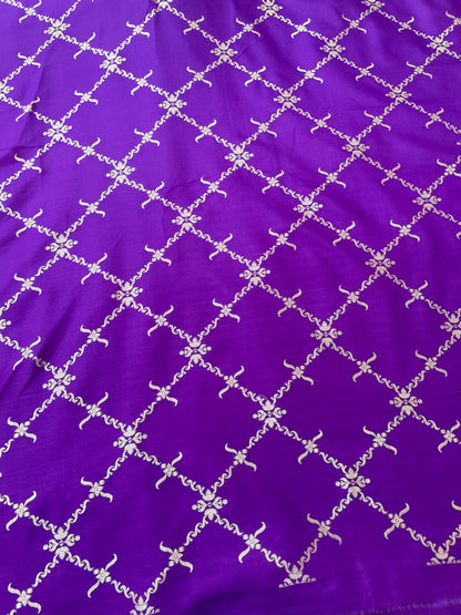 Sahiba Purple Handwoven Pure silk With Meenakari Banarasi Lehenga