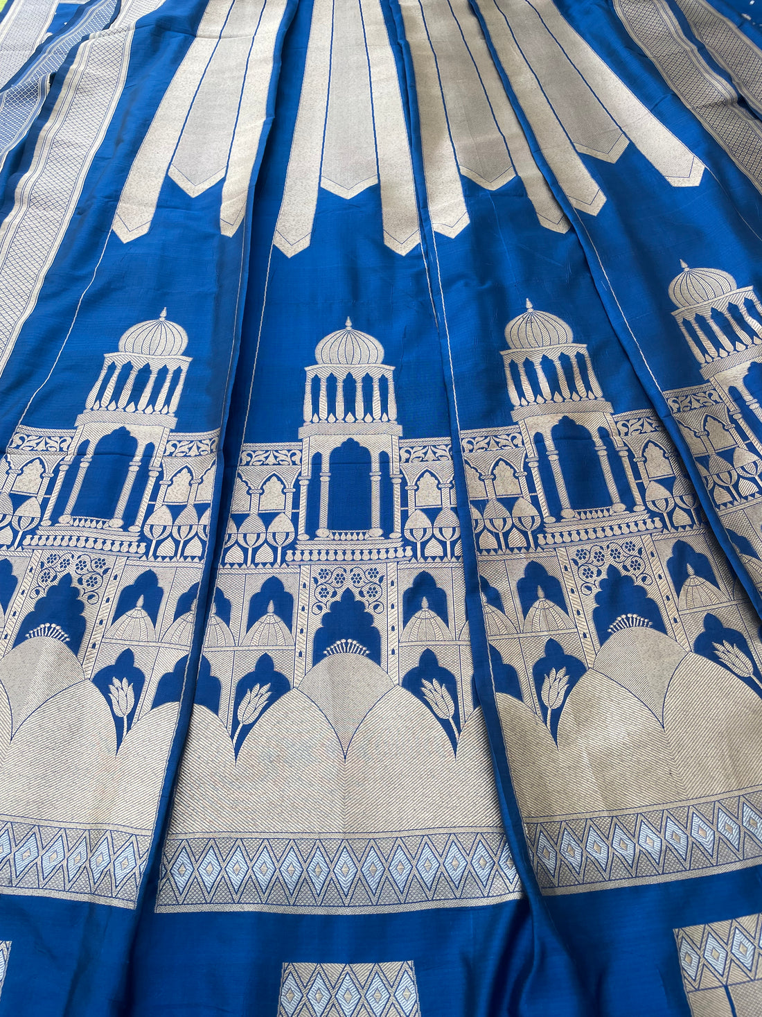 Rang Mahal Blue Handwoven Pure silk Banarasi Lehenga
