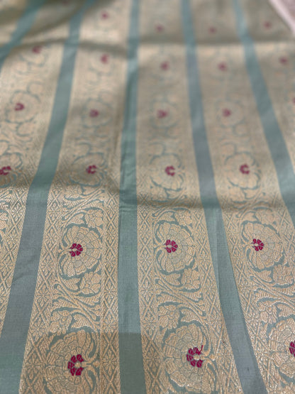 Mandala Pastel Handwoven Pure Silk Banarasi Meenakari Lehenga