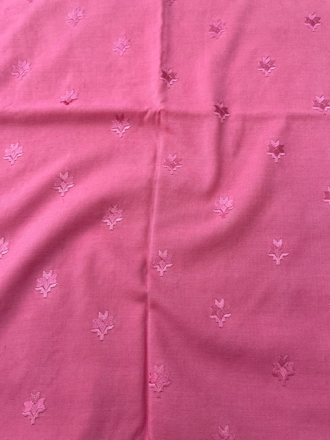 Pink Embroidery Banarasi Cotton Suit Set