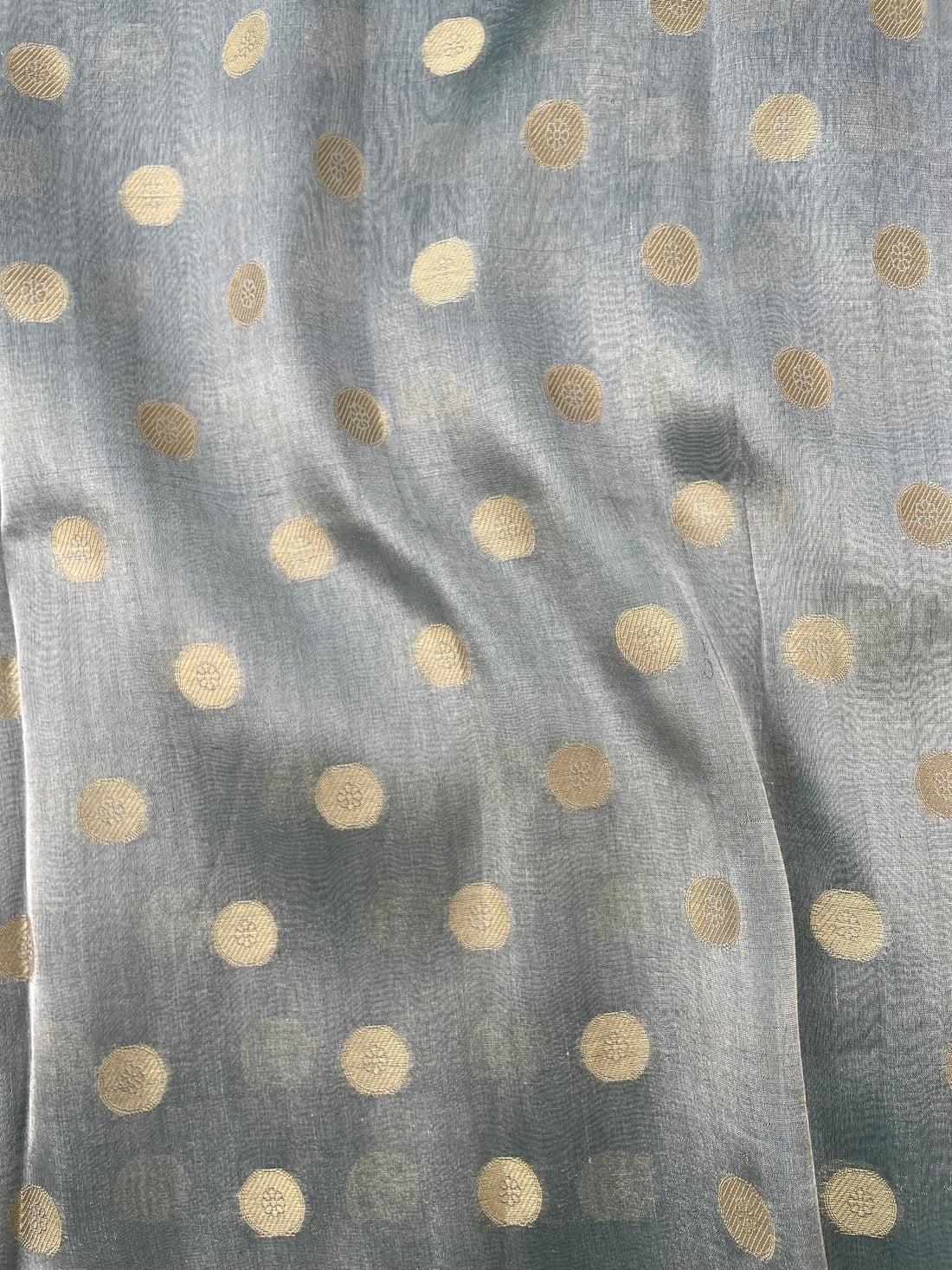 Green Handwoven Pure Tissue Silk Asharfi Buti Fabric