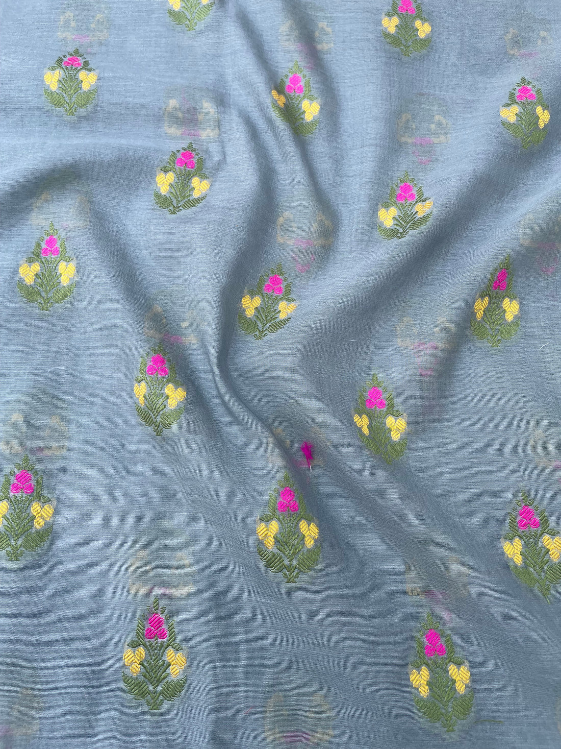 Gray Meenakari Banarasi Cotton Suit Set