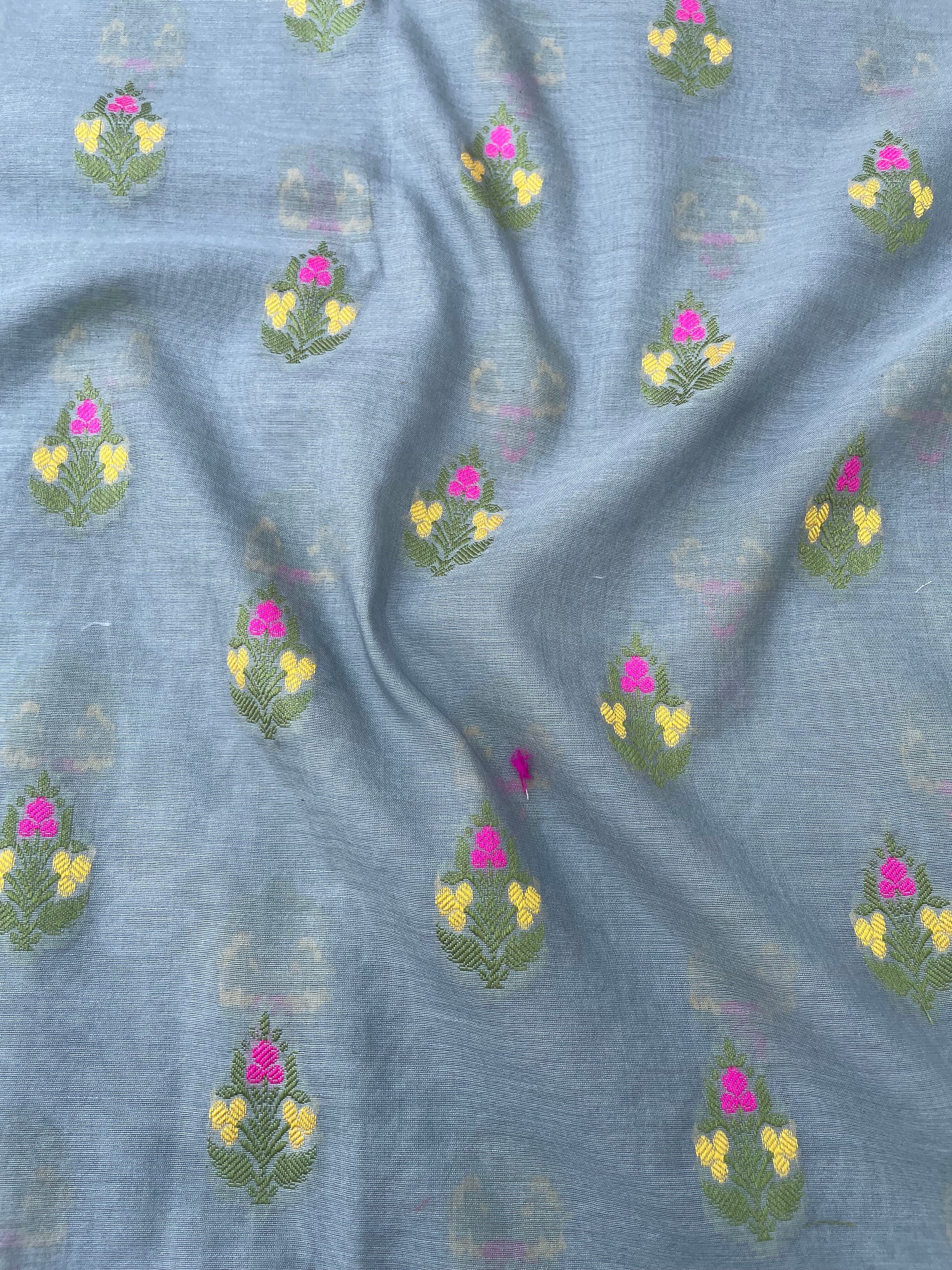 Gray Meenakari Banarasi Cotton Suit Set