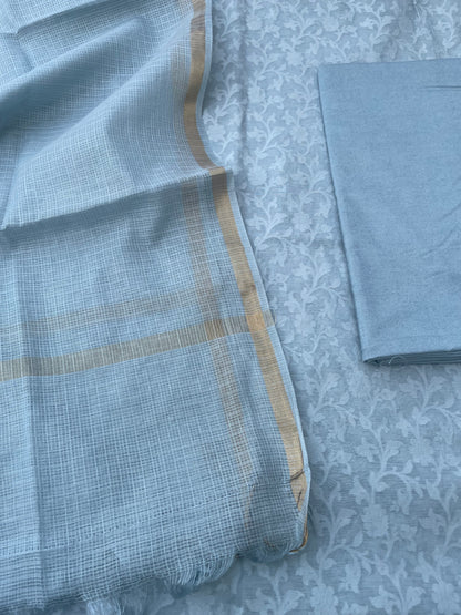 Blue Banarasi Cotton Suit Set