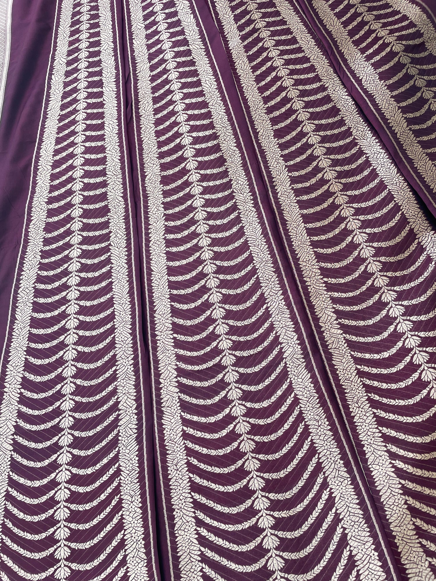 Waraq Brown Handwoven Pure silk Banarasi Lehenga
