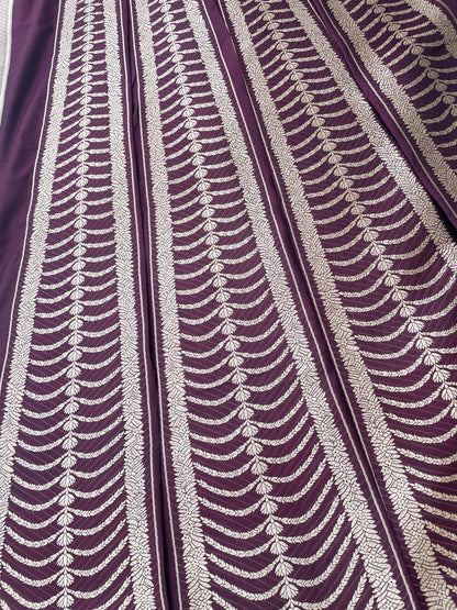 Waraq Brown Handwoven Pure silk Banarasi Lehenga