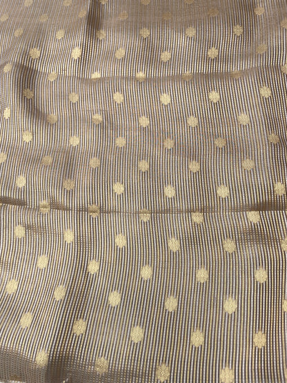 Gold Handwoven Pure Tissue Silk Buti Fabric