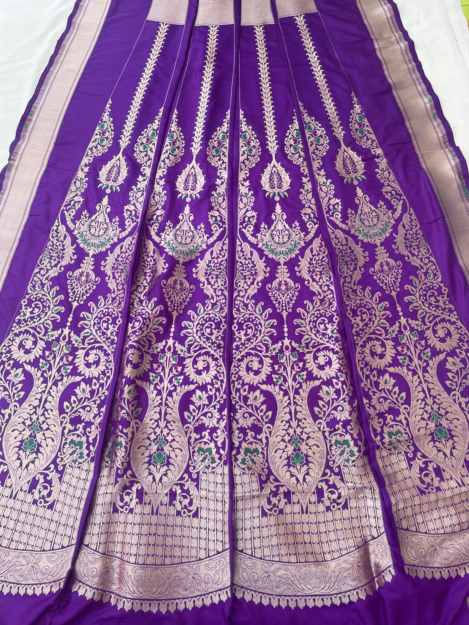 Sahiba Purple Handwoven Pure silk With Meenakari Banarasi Lehenga