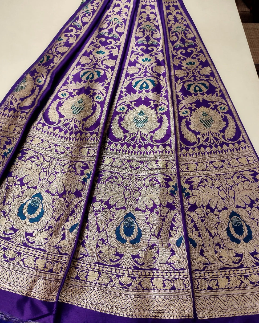Tanvi Purple Handwoven Banarasi Pure Silk Lehenga