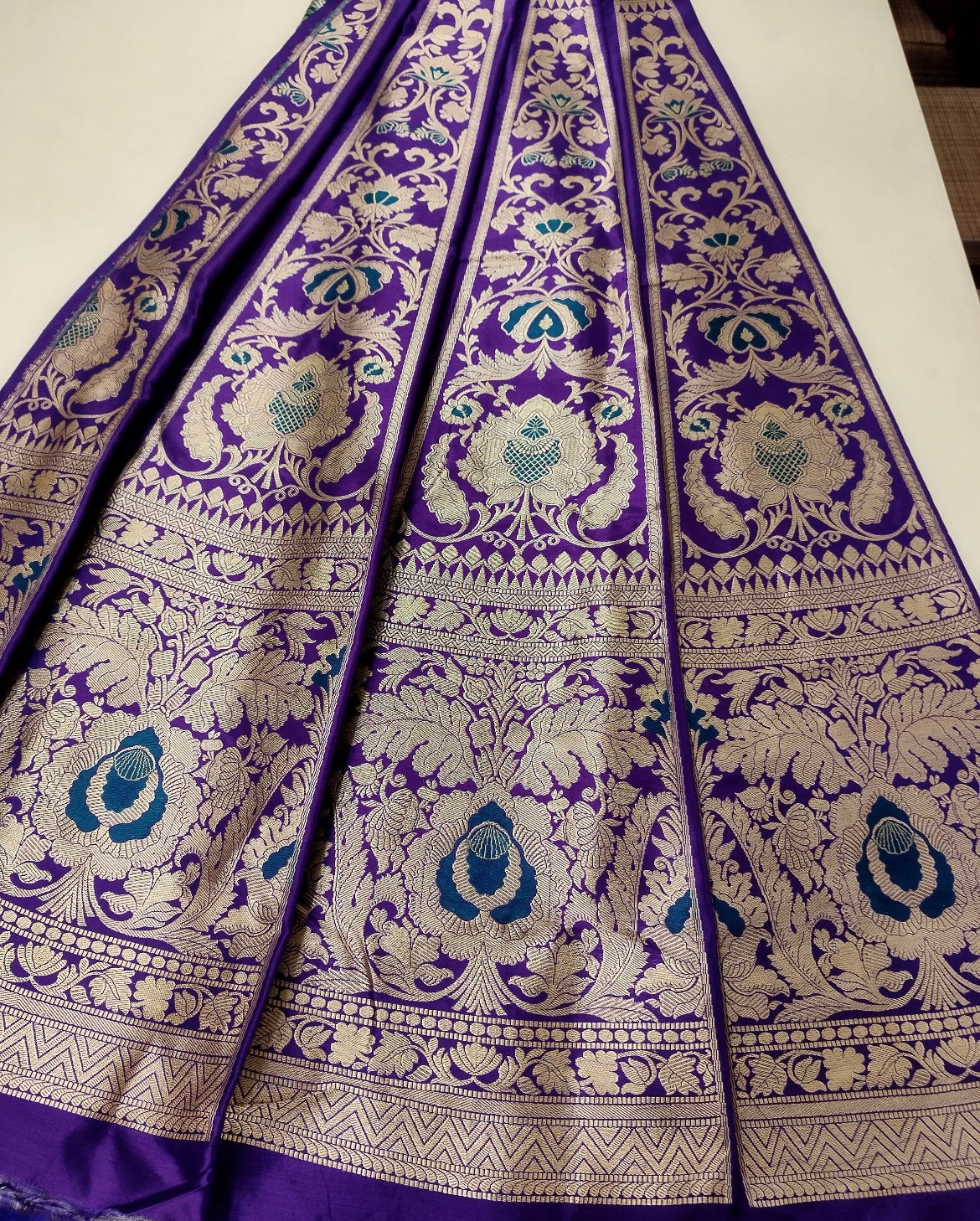 Tanvi Purple Handwoven Banarasi Pure Silk Lehenga
