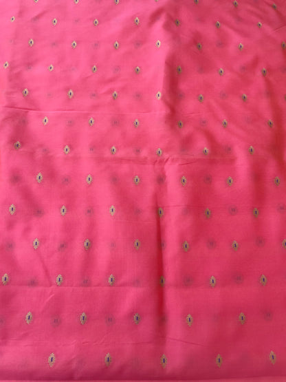 Pink Cotton Semi Silk Buti Banarasi Suit Set