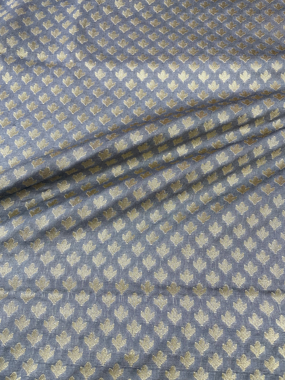 Gray Semi Silk Buti Fabric