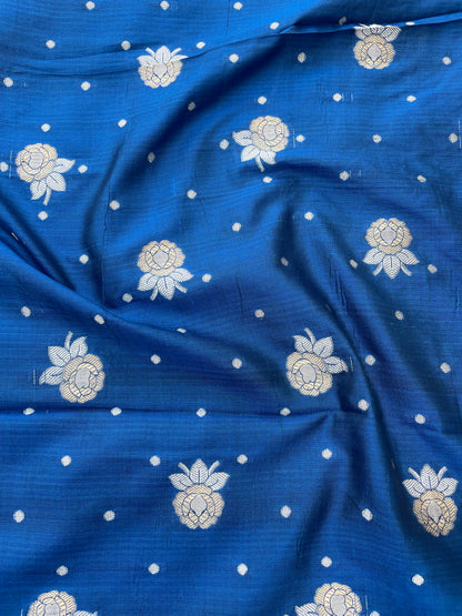 Rang Mahal Blue Handwoven Pure silk Banarasi Lehenga