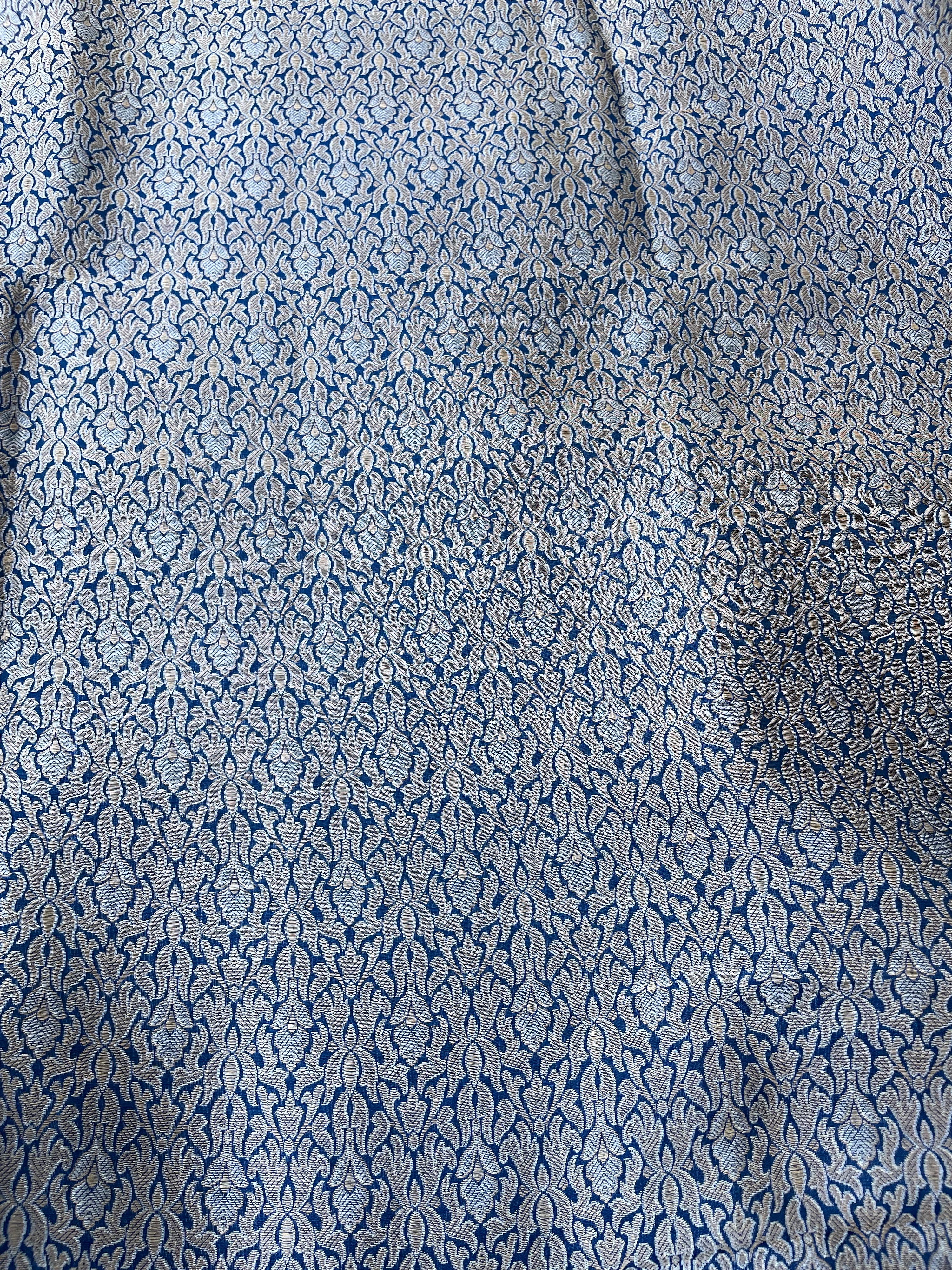 Rang Mahal Blue Handwoven Pure silk Banarasi Lehenga