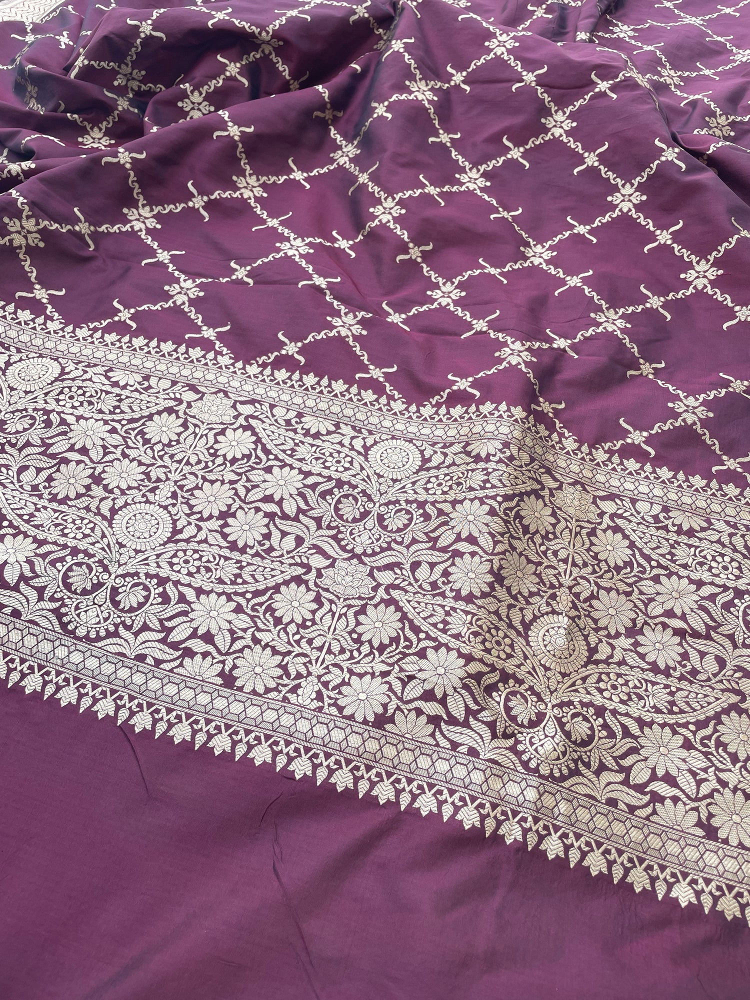 Brown Handwoven Pure Kataan Silk Banarasi Dupatta