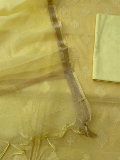 Yellow Banarasi Cotton Suit Set