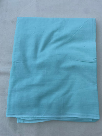 Sky Blue Kota Silk Embroidered Unstitched Suit Fabric