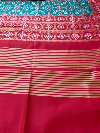 Rama Green Semi Silk Banarasi Unstitched Suit Set
