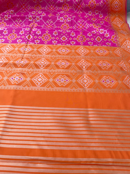 Pink Cotton Semi Silk Buti Banarasi Suit Set