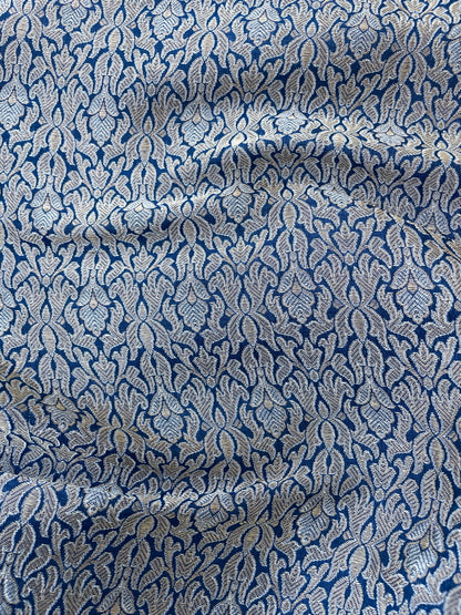 Rang Mahal Blue Handwoven Pure silk Banarasi Lehenga