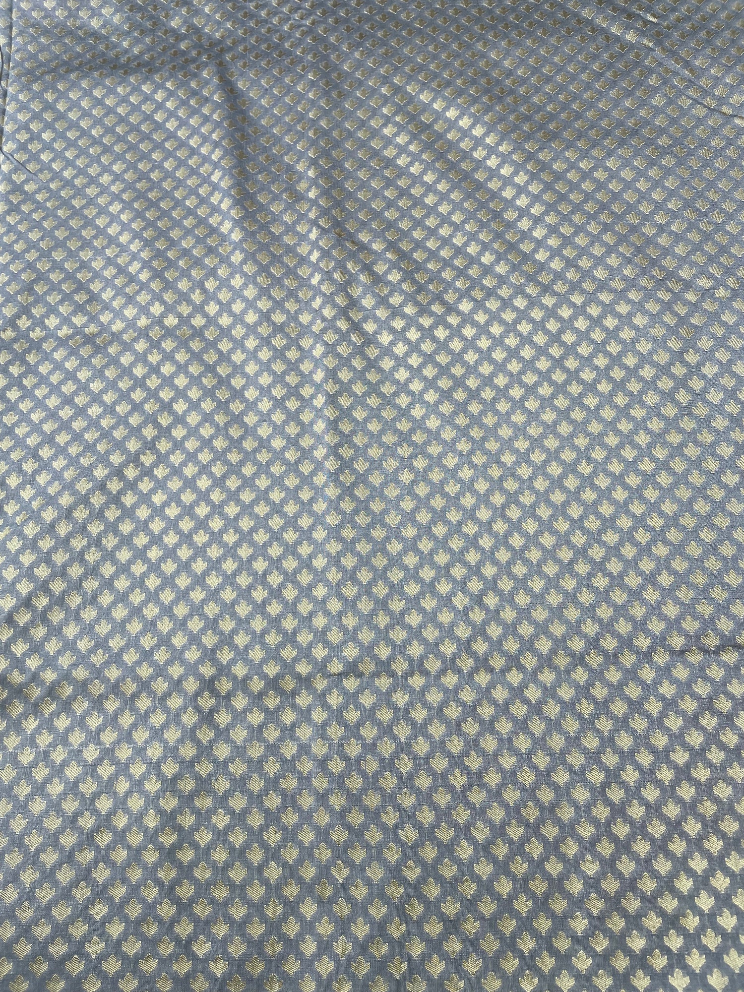 Gray Semi Silk Buti Fabric