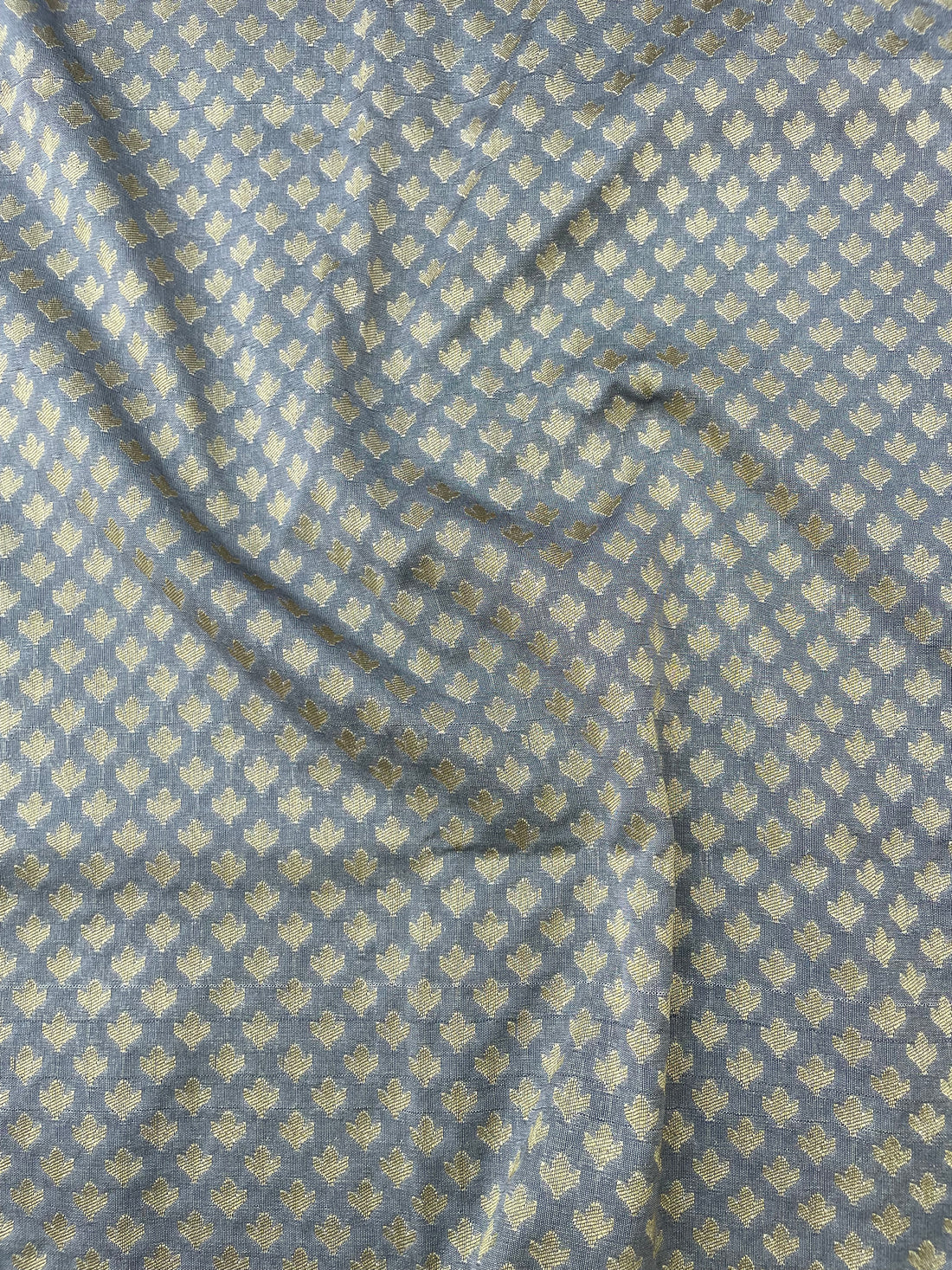 Gray Semi Silk Buti Fabric