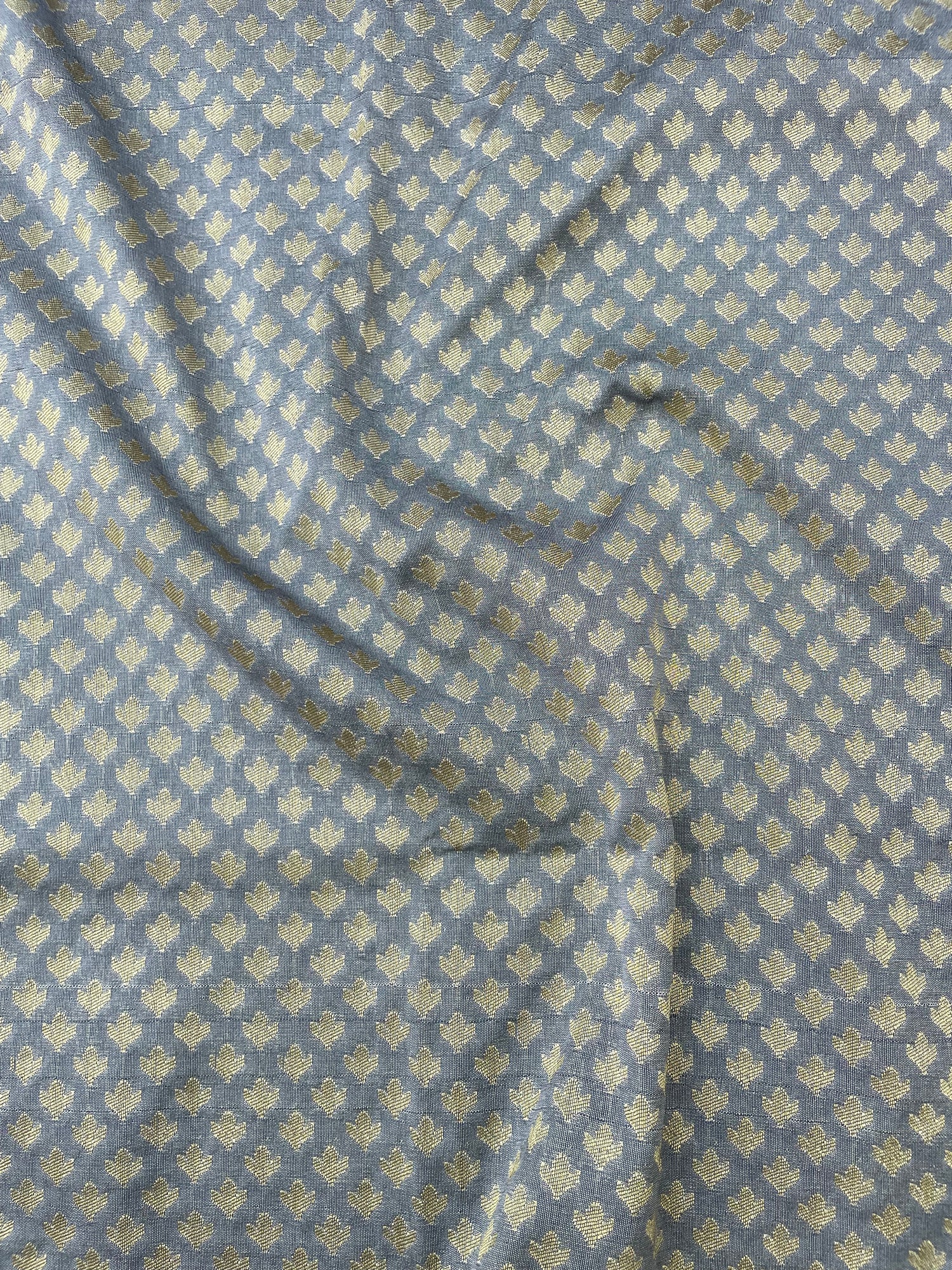 Gray Semi Silk Buti Fabric