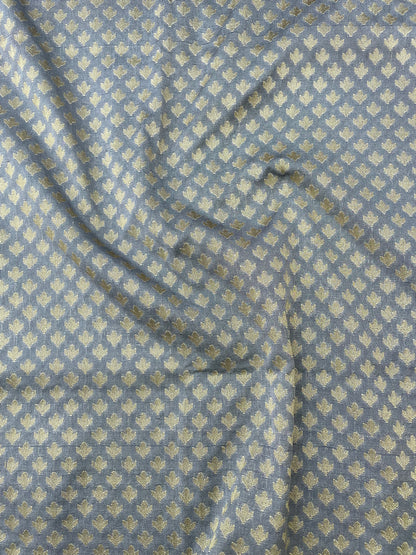 Gray Semi Silk Buti Fabric