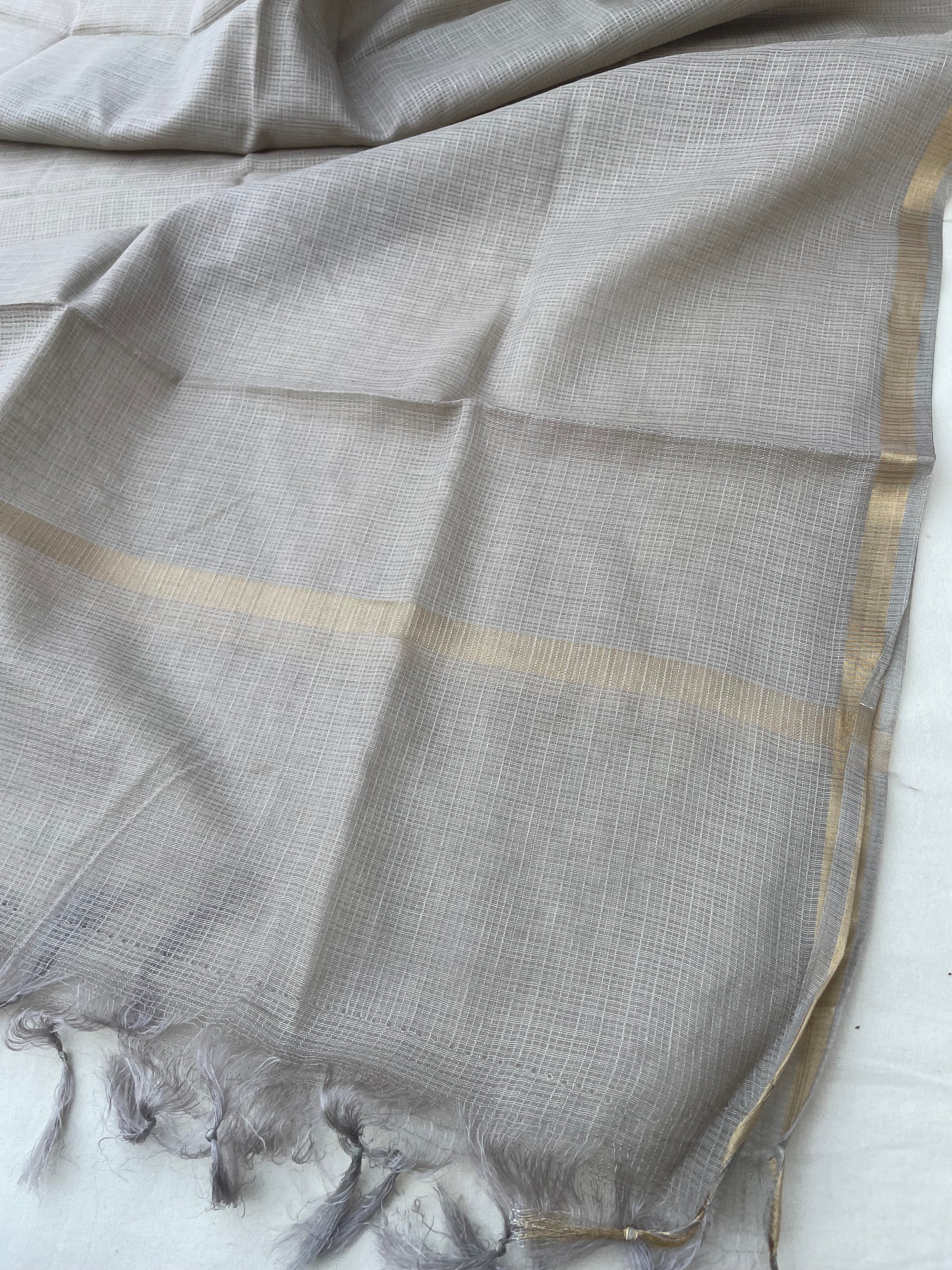 Gray Banarasi Cotton Suit Set