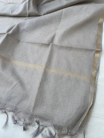 Gray Banarasi Cotton Suit Set