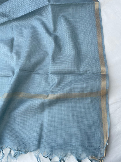 Gray Meenakari Banarasi Cotton Suit Set