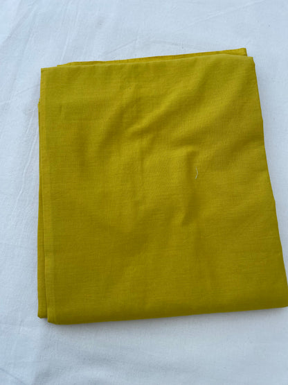Yellow Kota Silk Embroidered Unstitched Suit Fabric