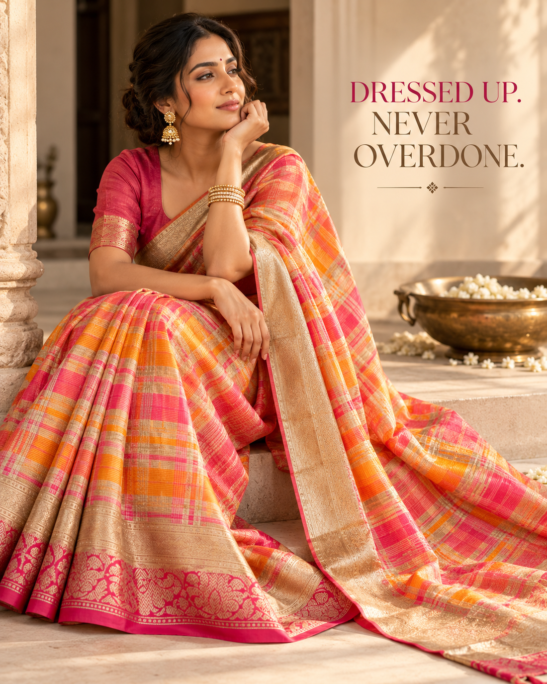 Rangkaat Handwoven Pure  Kataan Silk Banarasi Saree