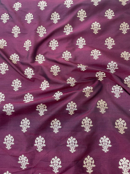 Waraq Brown Handwoven Pure silk Banarasi Lehenga