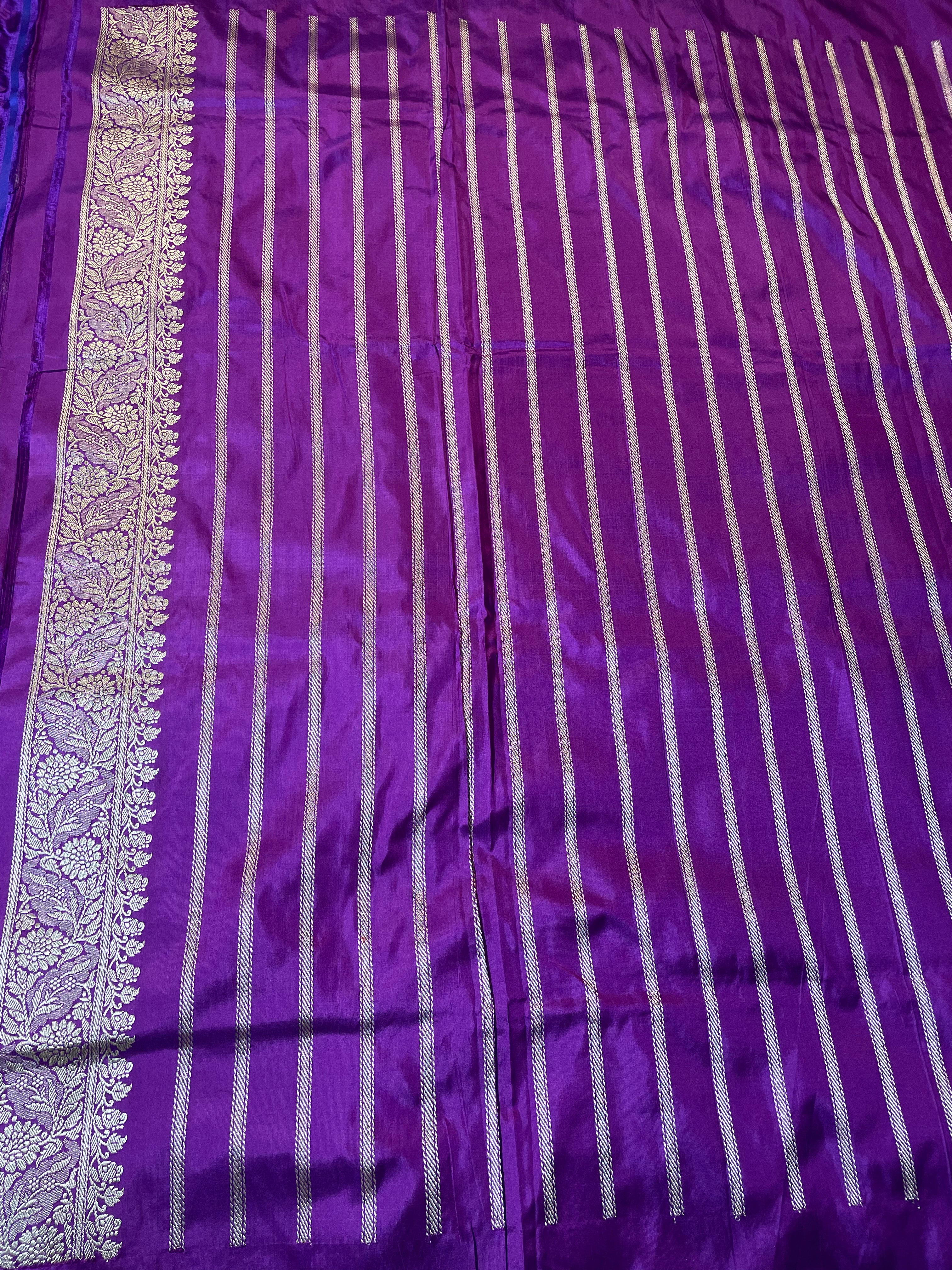 Purple Kadhua Buti Banarasi Saree with Koniya