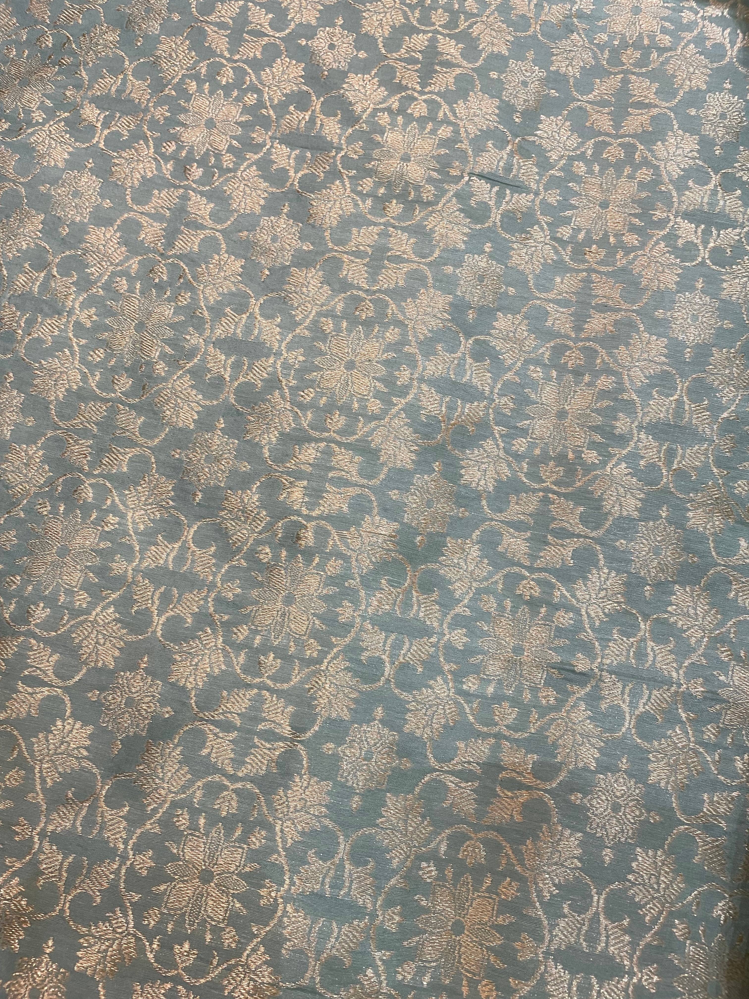 Aarohi Pastel Blue Handwoven Pure Silk Banarasi Lehenga