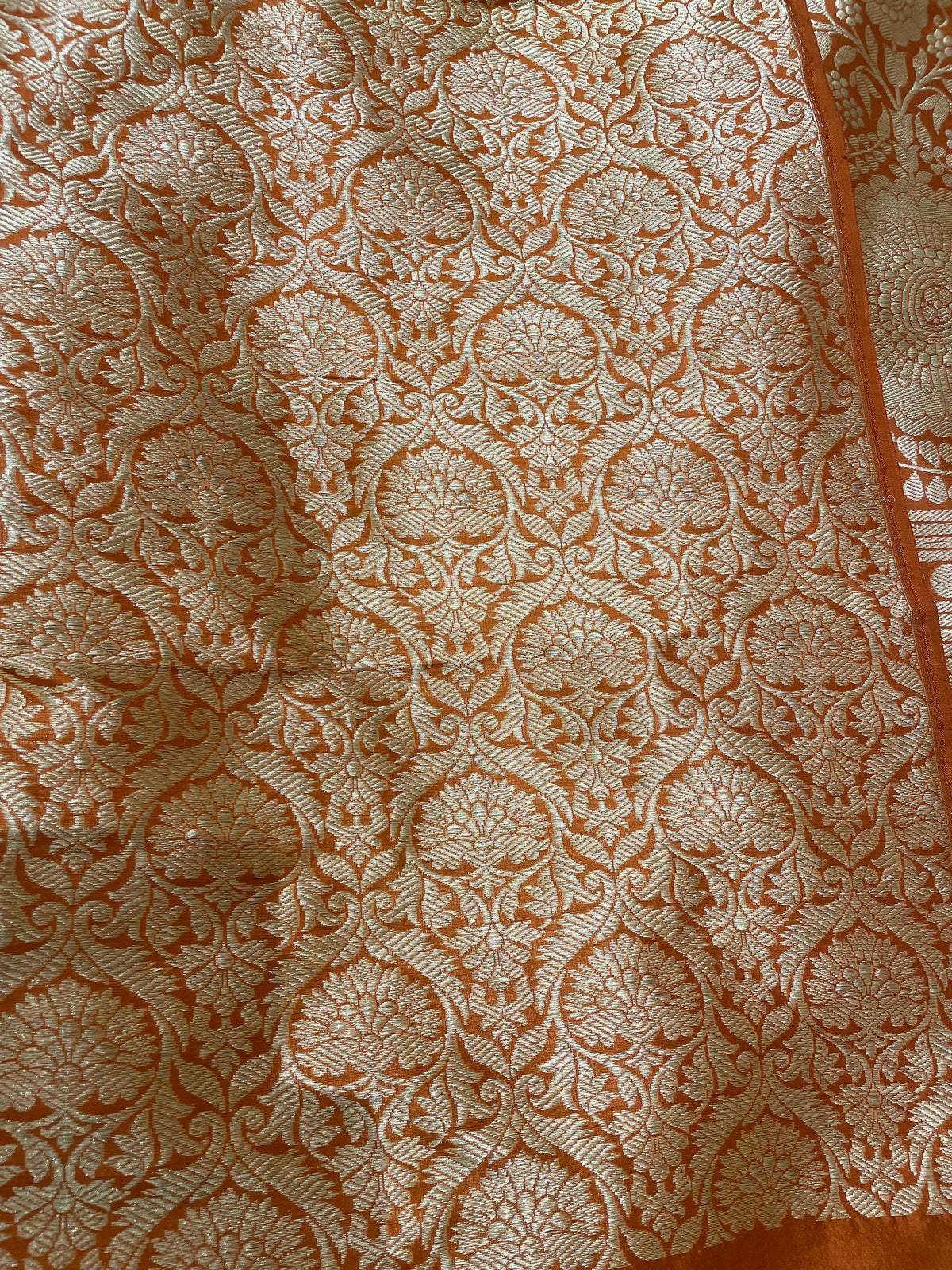 Mandala Rust Handwoven Pure Silk Banarasi Lehenga