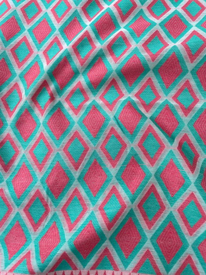 Red-Green Cotton Silk Banarasi Suit Set