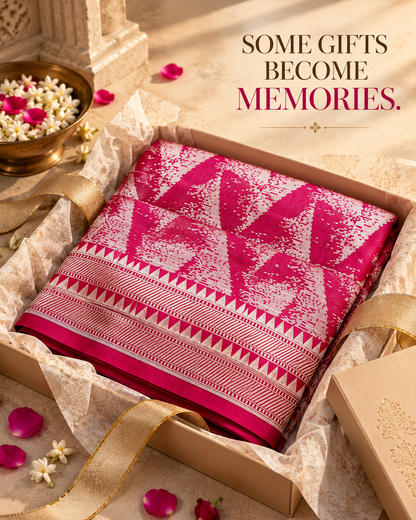 Red Handwoven Pure Kataan Silk Banarasi Saree