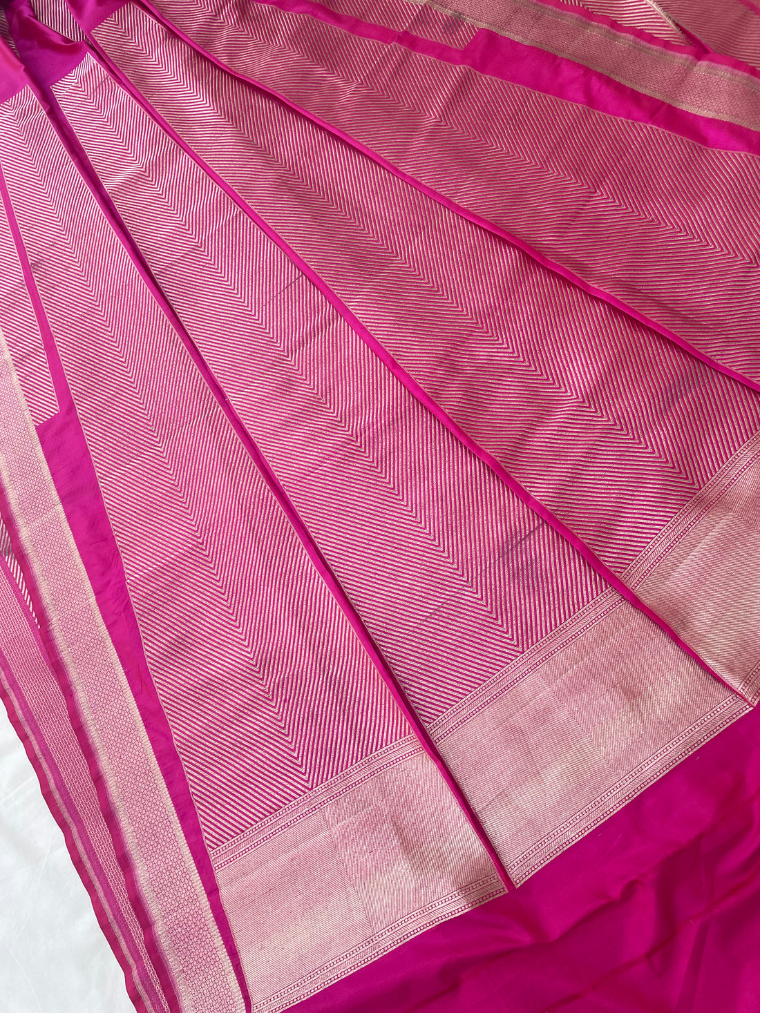Medha Pink Handwoven Pure Kataan silk Banarasi Lehenga Panels
