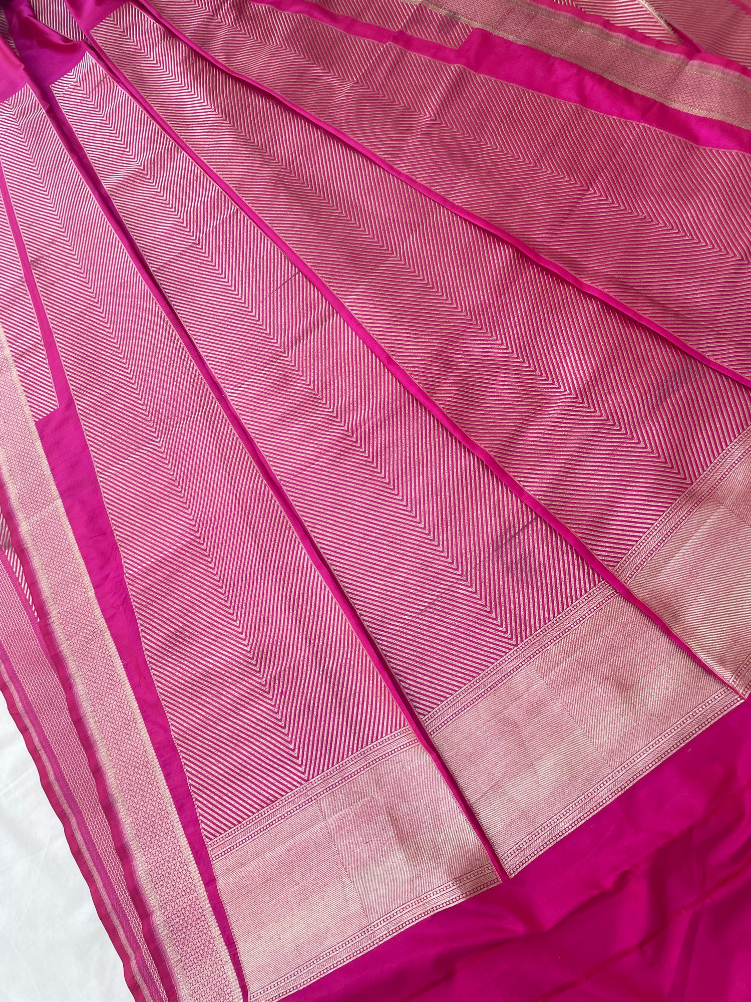 Medha Pink Handwoven Pure Kataan silk Banarasi Lehenga Panels