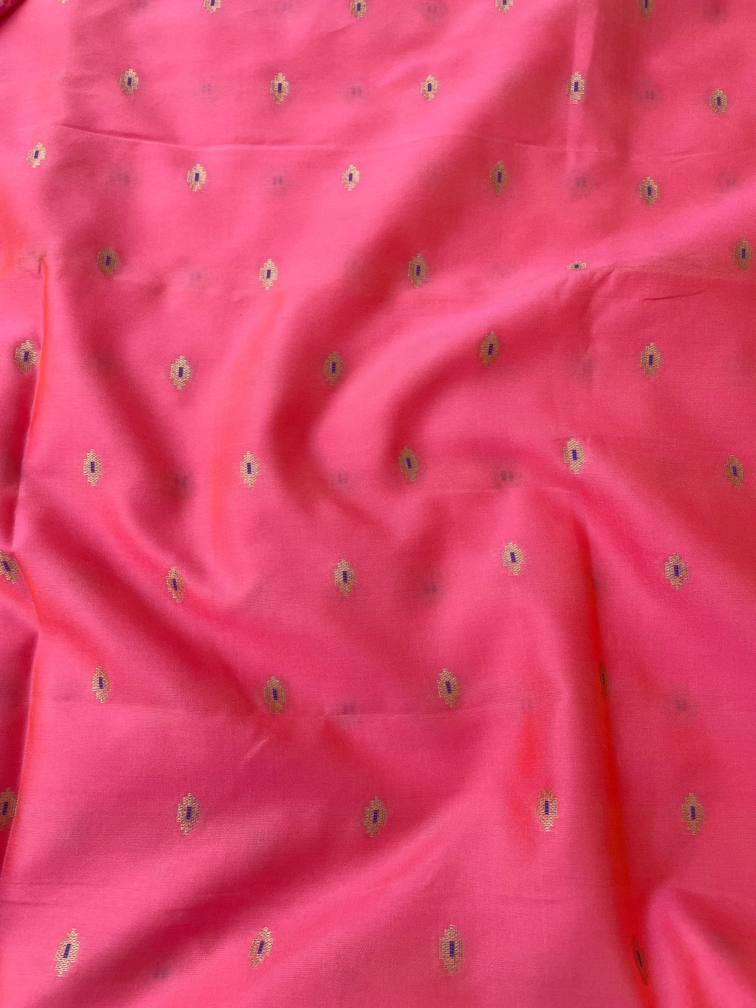 Pink Cotton Semi Silk Buti Banarasi Suit Set