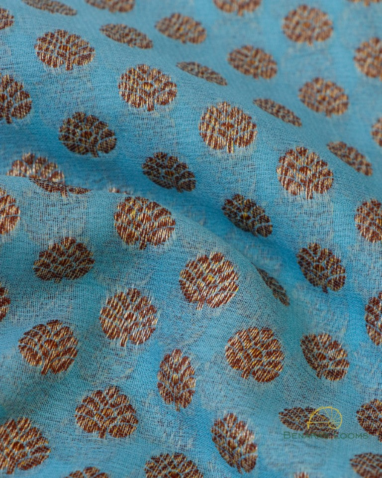 Blue Georgette Banarasi Buti Saree with Antique Zari