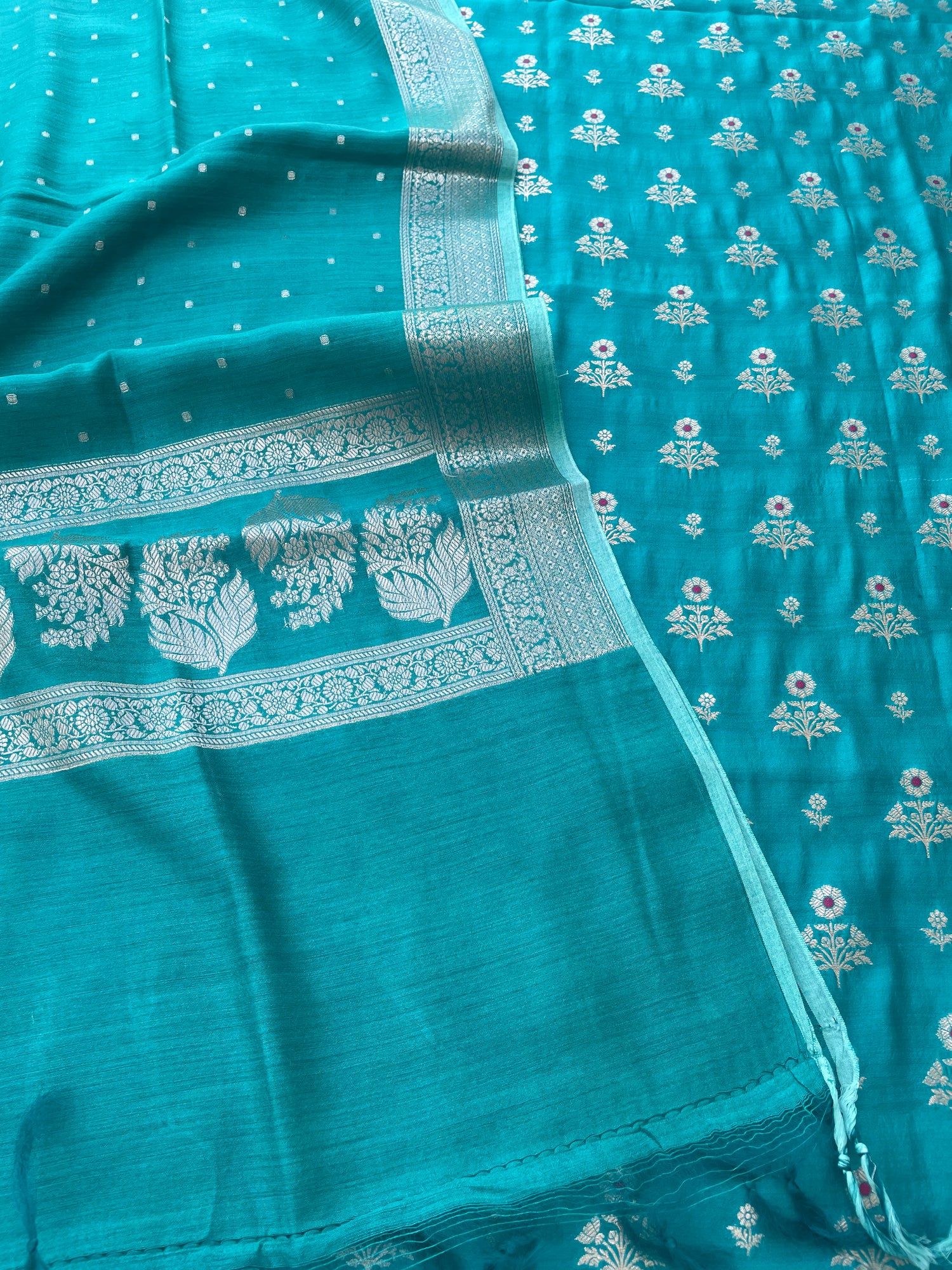 Rama Green Banarasi Chiniya Silk Suit Set